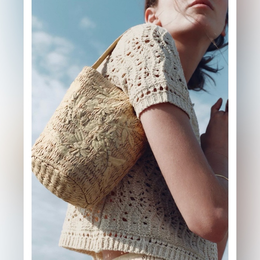 Zara Braided Basket Bag in Natural